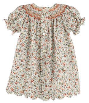 Autumn Glow Green Smock Bishop - Select Size