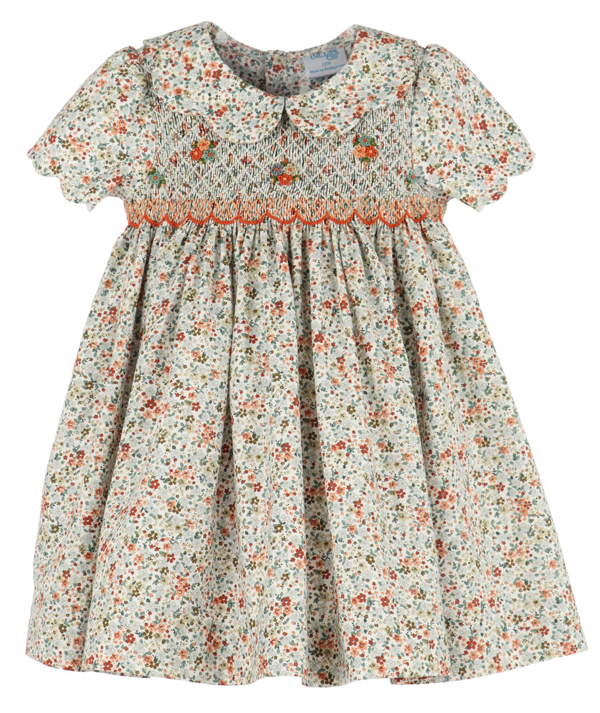 Autumn Glow Green Smock Dress - Select Size