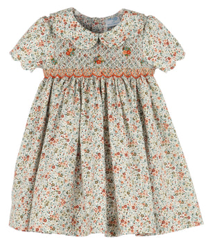 Autumn Glow Green Smock Dress - Select Size