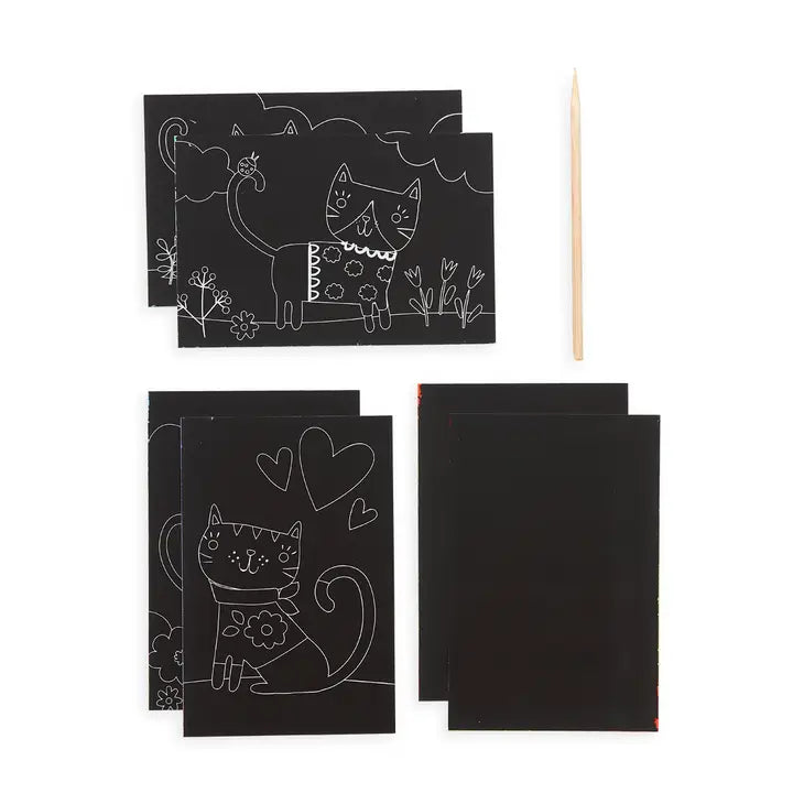 Cute Cats Mini Scratch & Scribble Art Kit