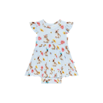 Tinsley Jane Cap Sleeve Basic Ruffled Bodysuit Dress - Select Size