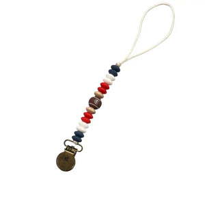 Grande Football Pacifier Clip - Choose Aggie Red Wine or Longhorn Burnt Orange