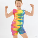Multicolor Girls Rainbow Shimmer Biketard - Select Size