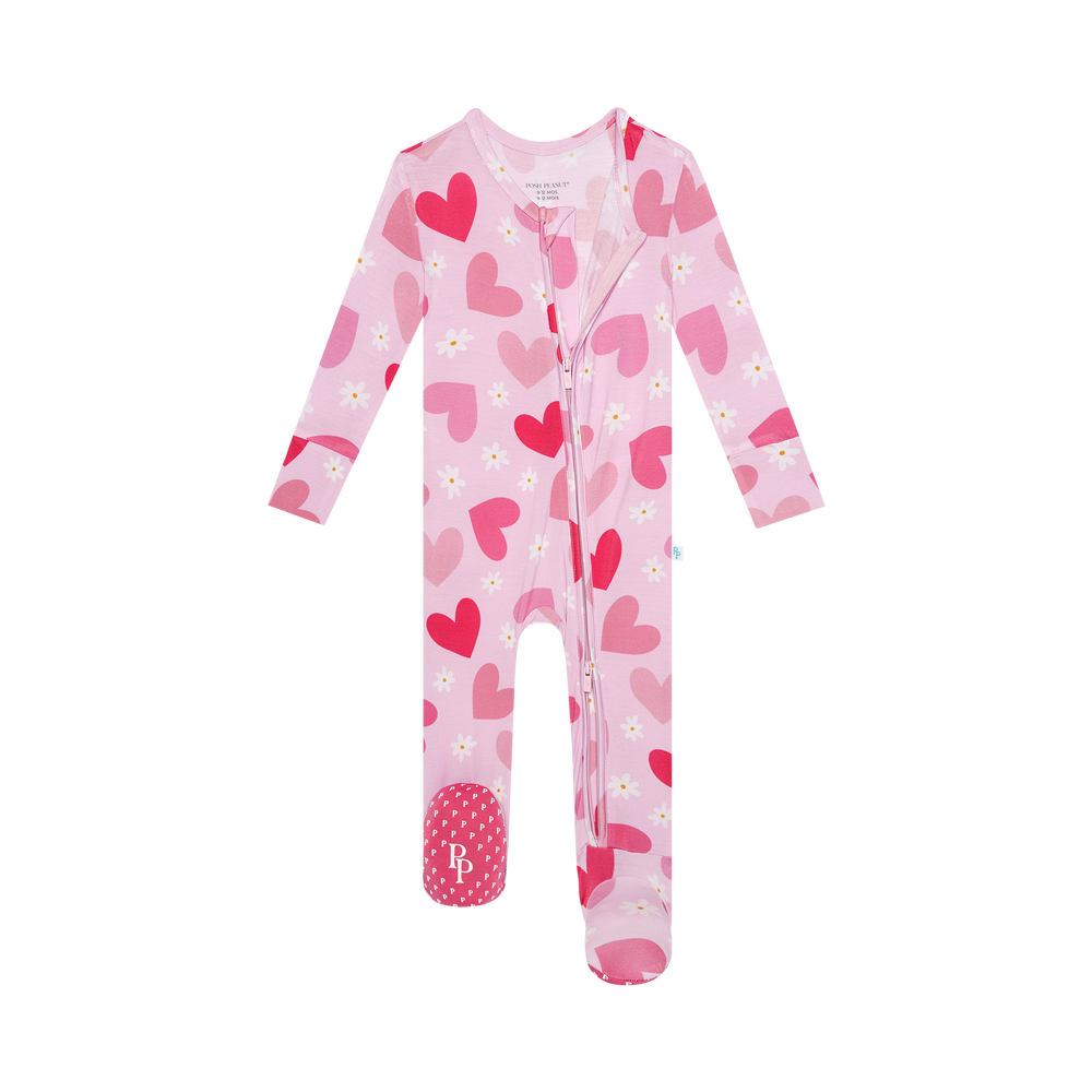 Daisy Love Footie Zippered One Piece - Select Size