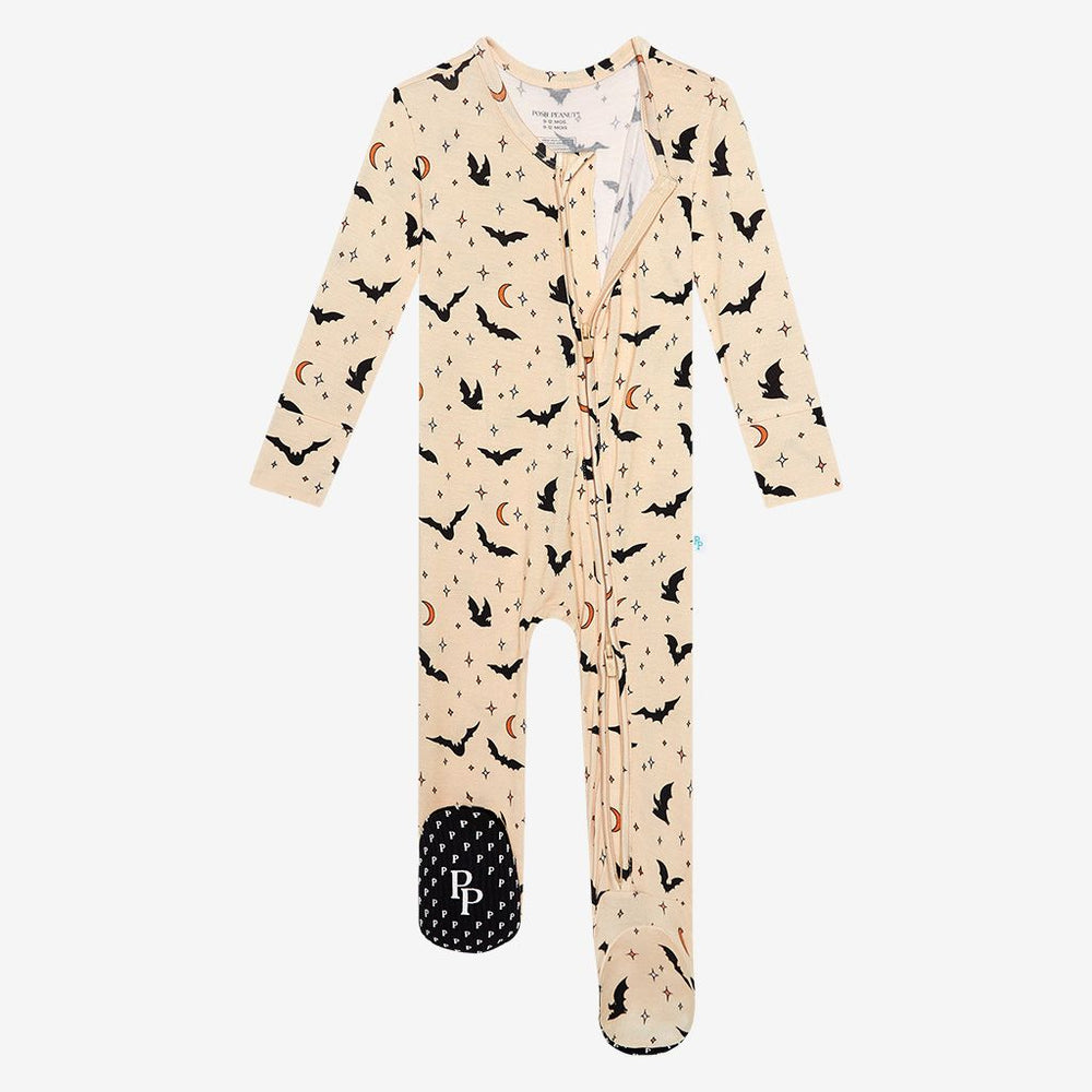 
            
                Load image into Gallery viewer, Spooky Bats Footie Zippered One Piece - Select Size
            
        