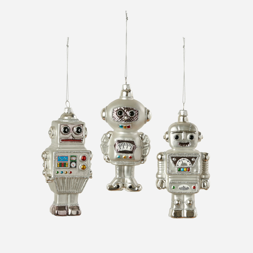Silver Robot Ornament
