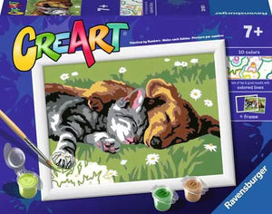 Sleeping Cat and Dog CreArt Paint By Numbers Kit