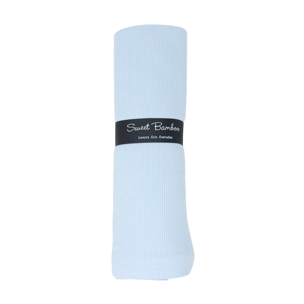 Bashful Blue Ribbed Swaddle