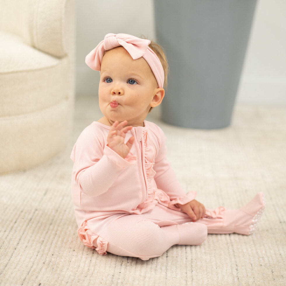 Perfect Pink Ruffle Footie - Select Size