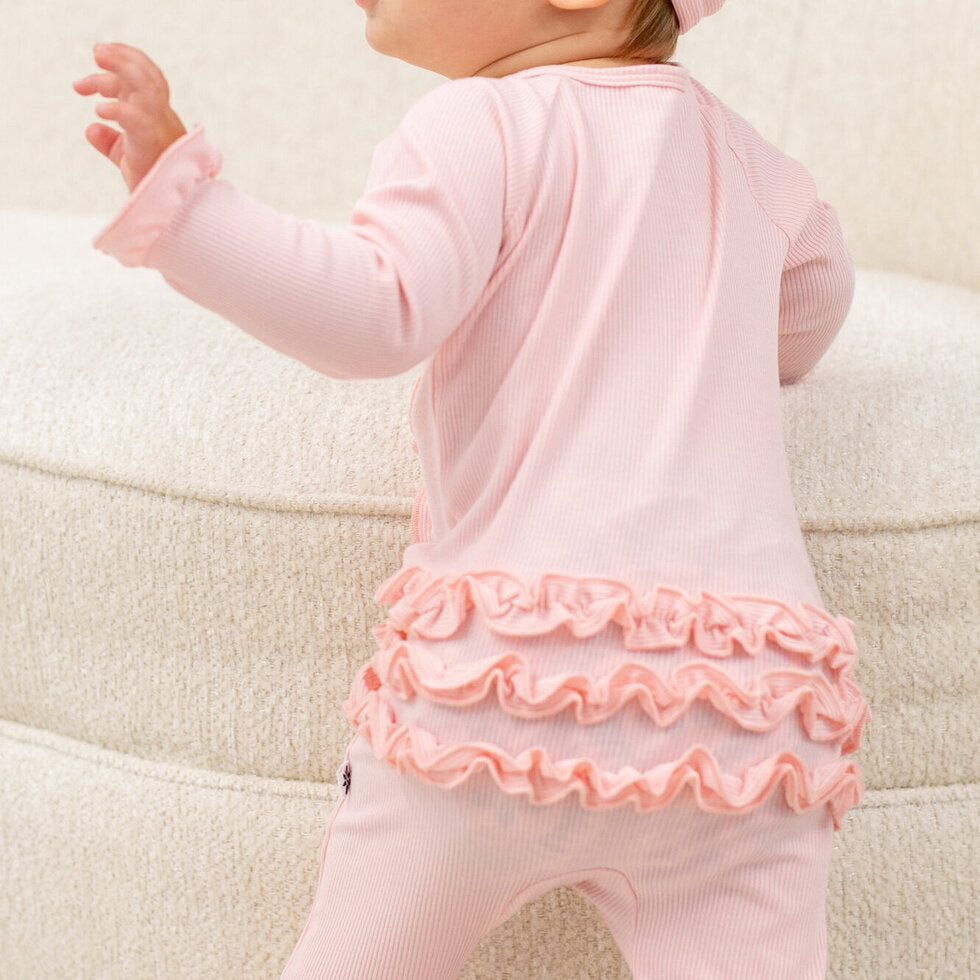 Perfect Pink Ruffle Footie - Select Size