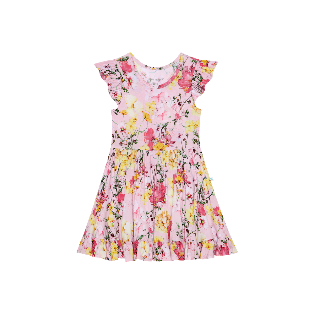 Gaia Cap Sleeve Ruffled Twirl Dress - Select Size