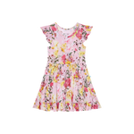 Gaia Cap Sleeve Ruffled Twirl Dress - Select Size