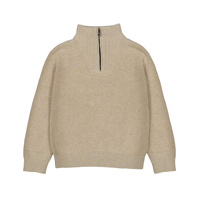 Zippered Sweater in Chai