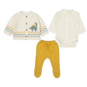 White Dinosaur 3-Piece Set - Select Size
