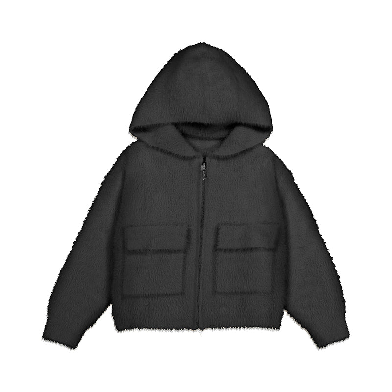 Black Furry Knit Sweater