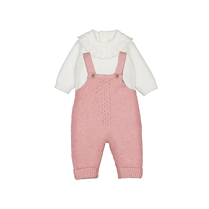 Knit Dungarees Set in Orchid