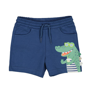 Indigo Knit Croc Boys Shorts - Select Size