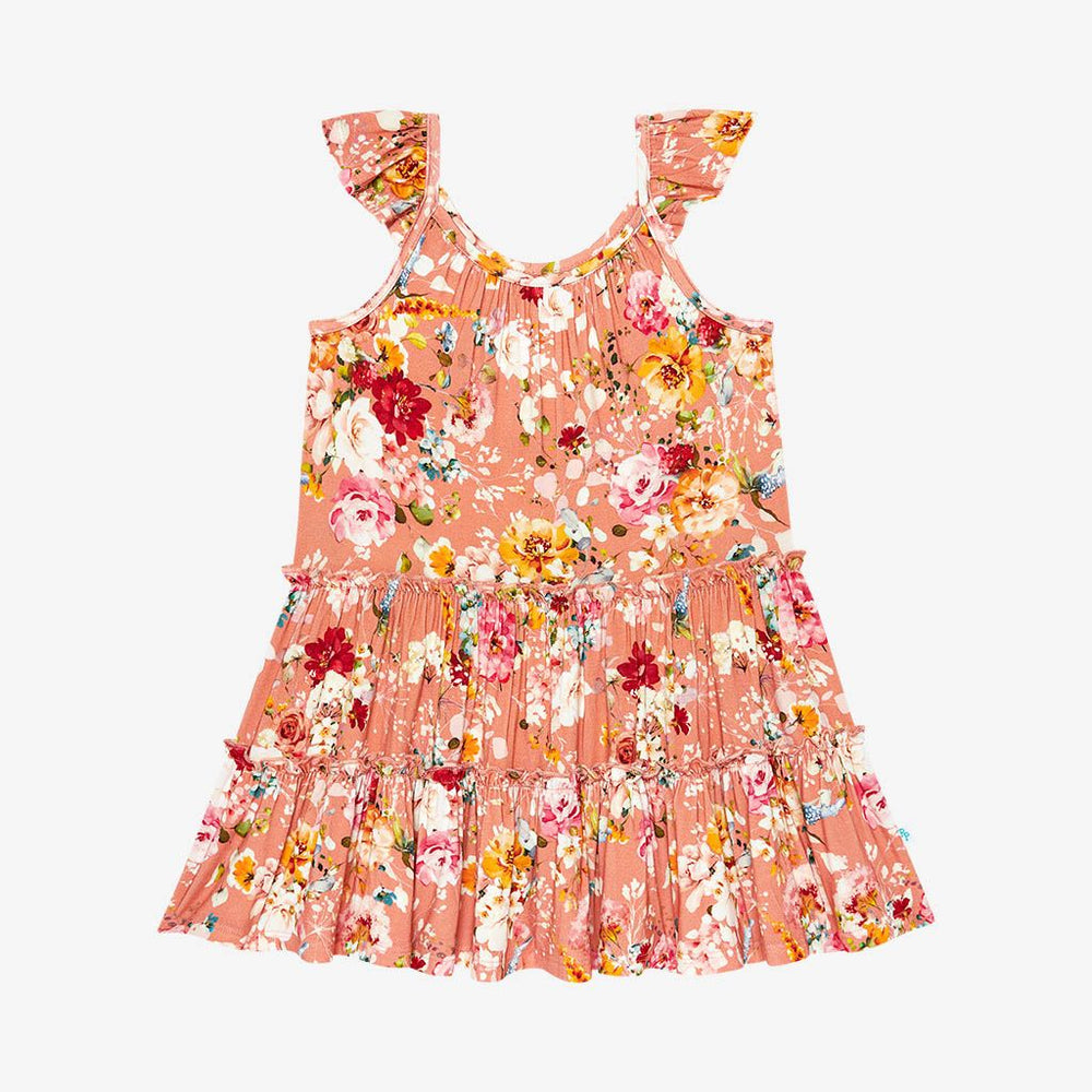 Celia Tiered Flutter Sleeve Dress - Select Size