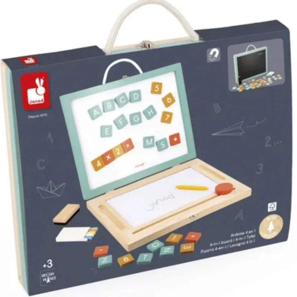 4-in-1 Portable Magnetic and Chalk Board
