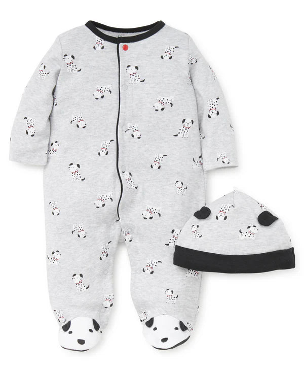 Dalmatian Footed One-Piece and Hat - Select Size