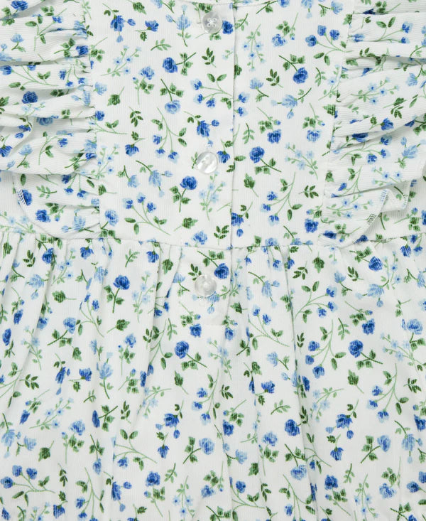 Blue Floral Woven Bubble Set - Select Size
