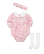 Pink Floral Woven Bubble Set - Select Size