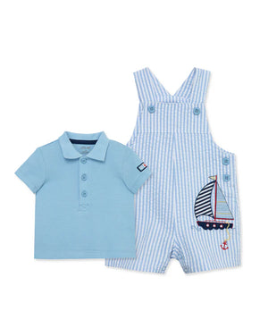 Sailboat Woven Shortall Set - Select Size