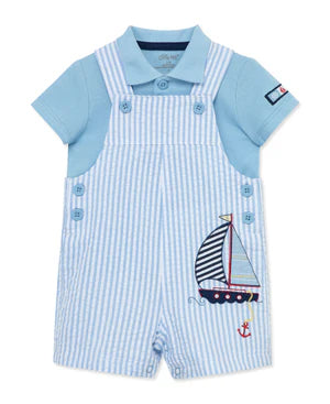 Sailboat Woven Shortall Set - Select Size