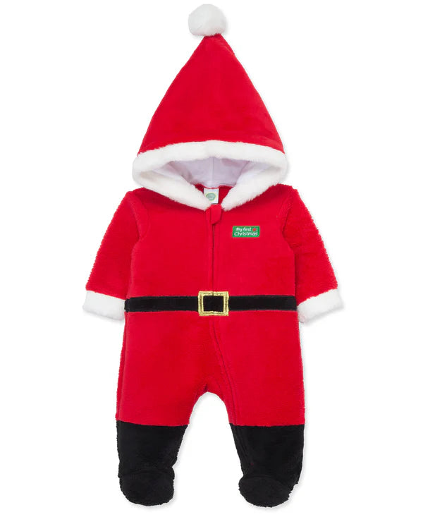 Santa Fleece Christmas Footie - Select Size