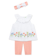 Floral Border Woven Tunic Set - Select Size