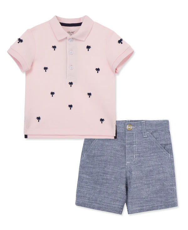 Palm Polo Short Set - Select Size