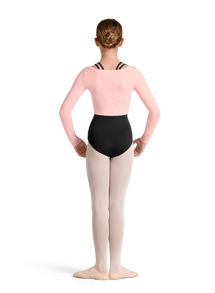 Long Sleeve Gathered Girls Top in Pink - Select Size