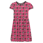 Flamingo Record Birds Print Flutter Sleeve Twirl Dress - Select Size
