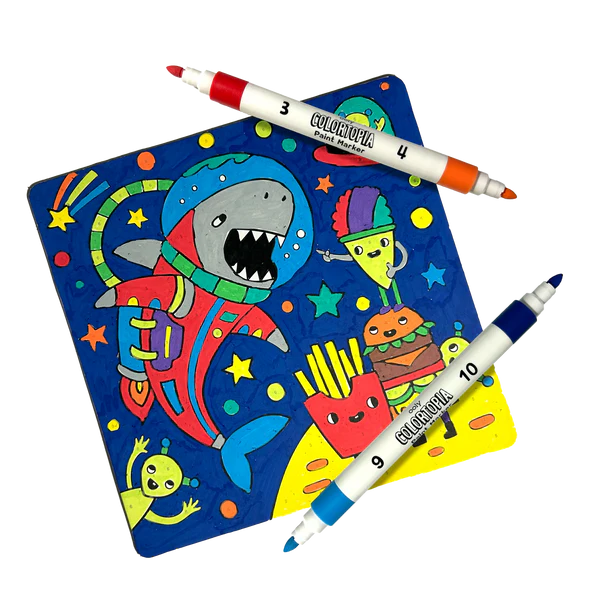 Colortopia Color By Number Paint Marker Kit - Epic Adventures