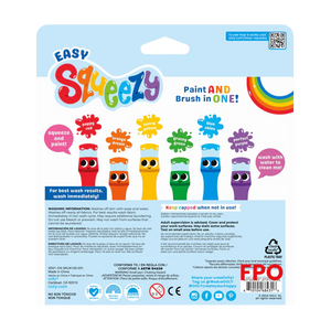 Easy Squeezy Squeezable Poster Paint Brushes - Set of 6