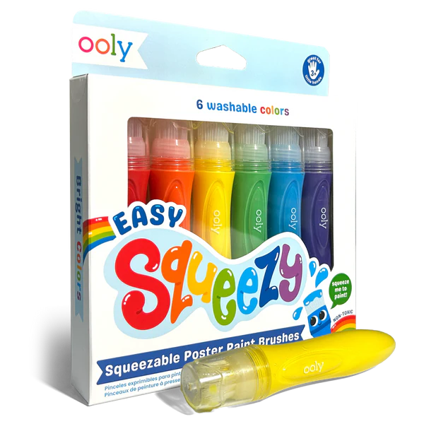 Easy Squeezy Squeezable Poster Paint Brushes - Set of 6