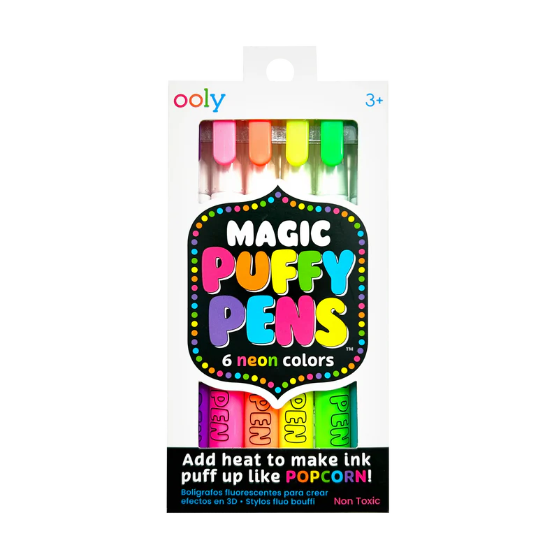 Magic Neon Puffy Pens - Set of 6