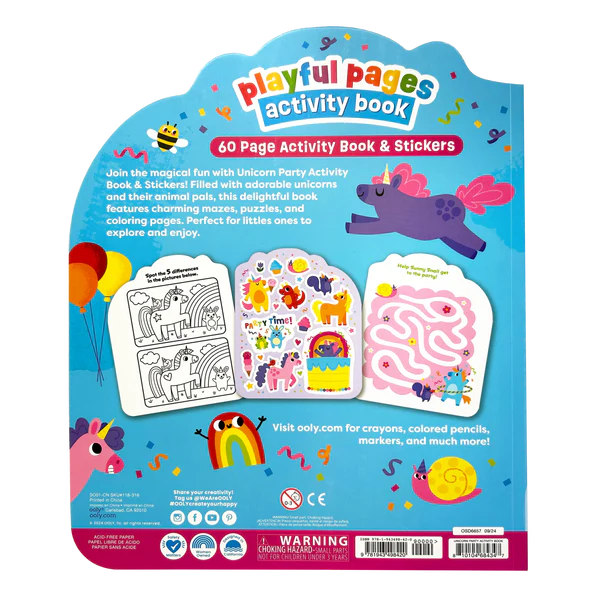 Unicorn Party! - Playful Pages Activity Book - Games Coloring Stickers