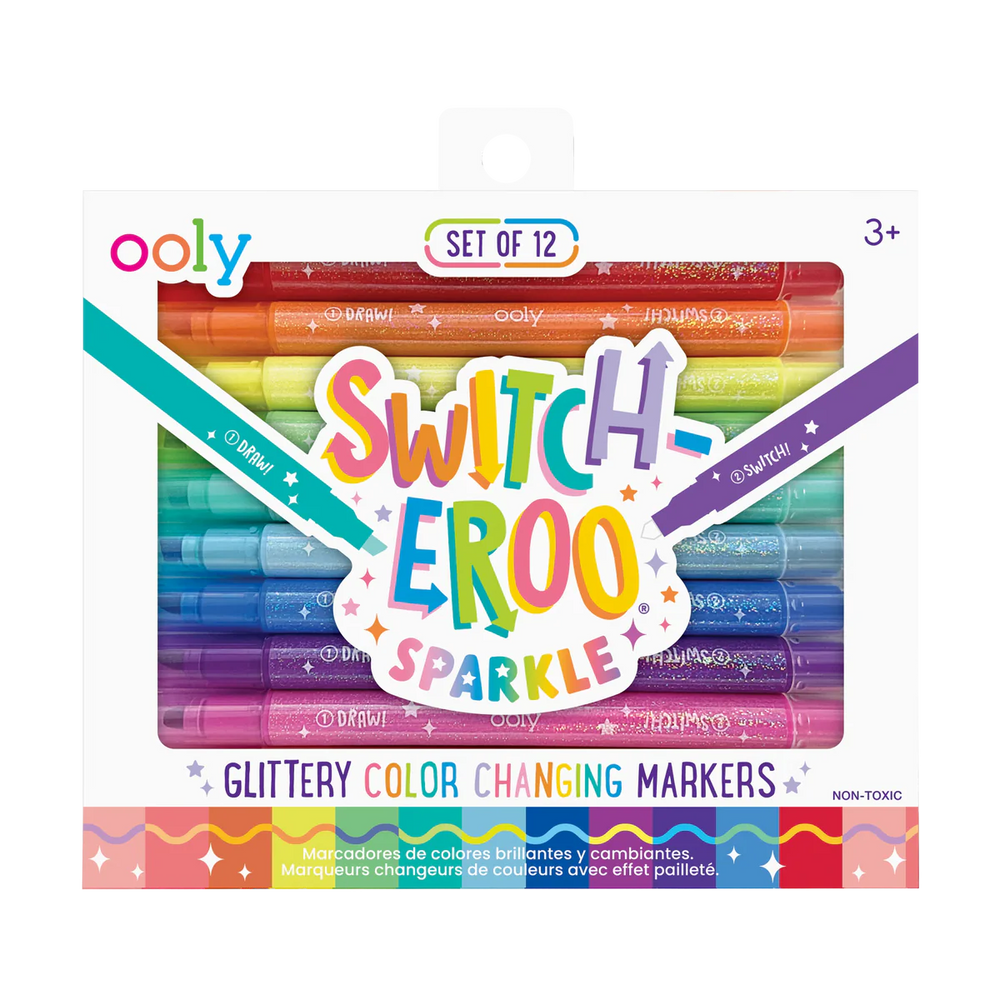 Switch-Eroo Sparkle Glittery Color Changing Markers - Set of 12