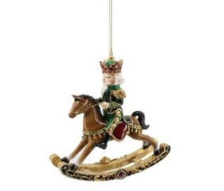 6" Royal Nutcracker Rocking Horse Ornament