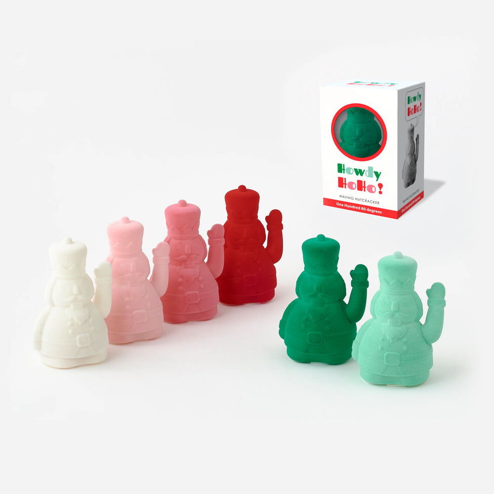 Flocked Waving Nutcracker in Gift Box