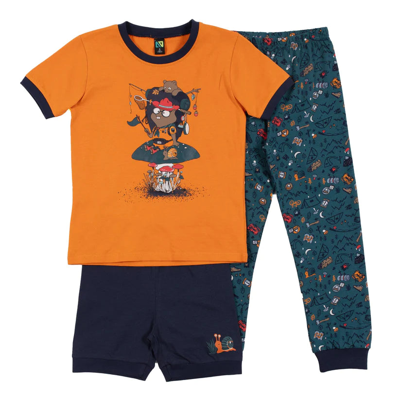 Orange Outdoor 3-Piece Pajamas - Select Size
