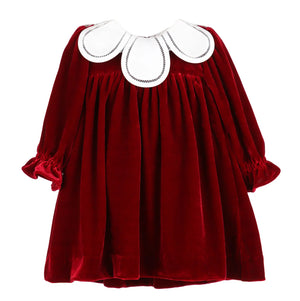 Red Velvet Petal Dress - Select Size