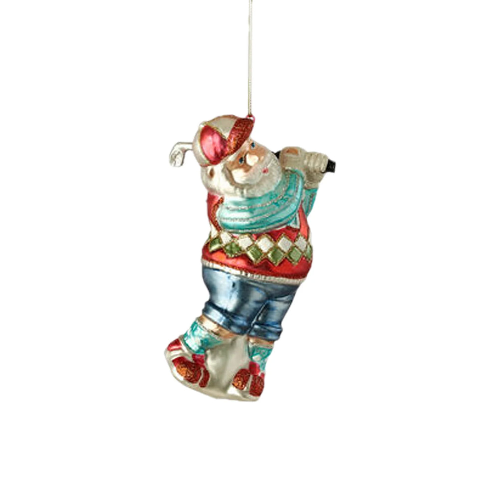 Santa Golfer Ornament