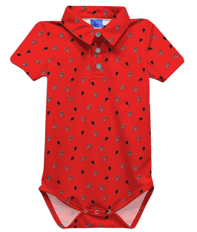 Texas Tech Logo Polo Onesie - Select Size