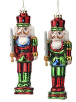 Traditional Nutcracker 6" Glass Ornament