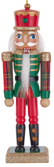 6" Traditional Plaid Nutcracker Ornaments