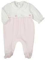 Lite Pink/White Onesie w/Flowers - Select Size