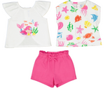 Fuchsia Sea Life Short & 2-Shirt Set - Select Size