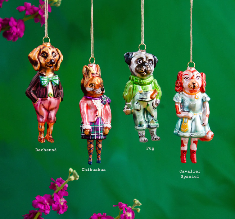 Nathalie Lete Dressed Dog Ornament - Select Style